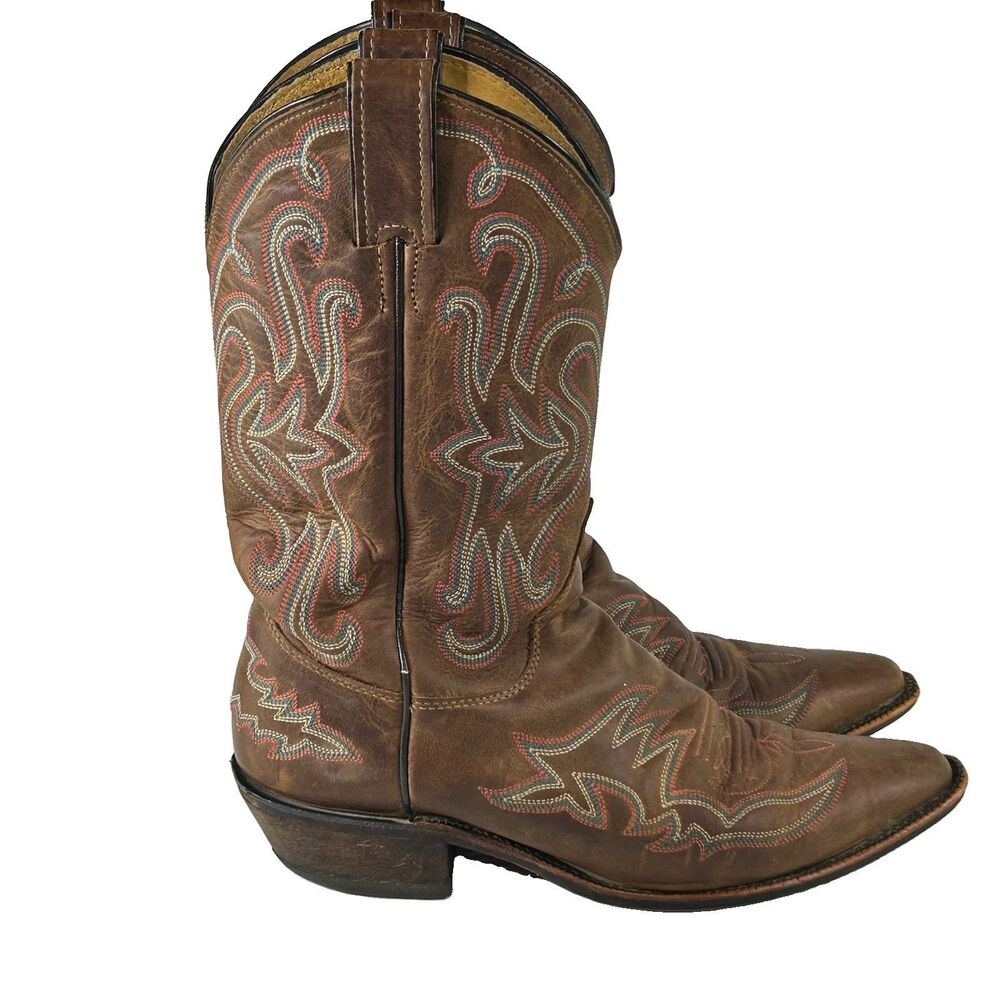 Justin Style BRL112 Women’s Cowboy Western Boots 7.5B Brown Leather Made In USA